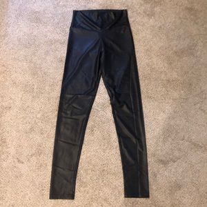 Black pleather pants, size small/2